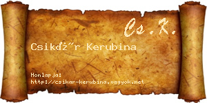 Csikár Kerubina névjegykártya